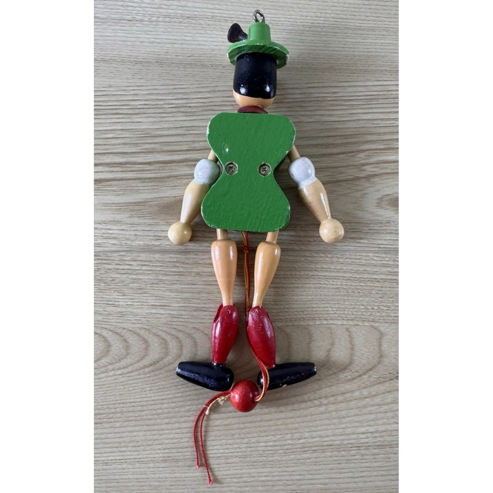 Vintage German Wooden Jumping Jack Pull String Puppet Ornament Folk Art 8" - Picture 4 of 11